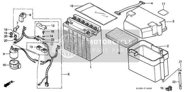 Honda CH125 1984 Battery (CH125E/G) for a 1984 Honda CH125